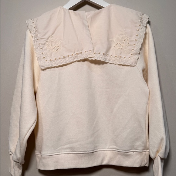 • Zara Kids Ivory Lace Bib Sweatshirt | Size 13-14 | New With Tags - Picture 4 of 5
